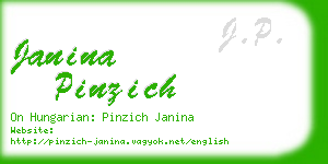 janina pinzich business card